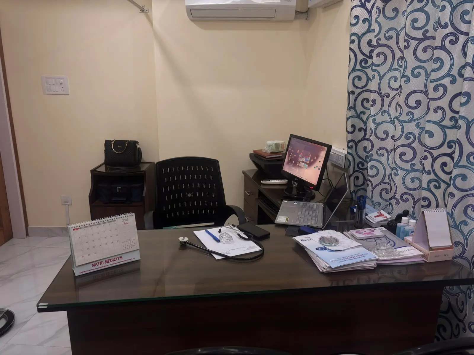 Doctor's consultation chamber at Aries Obgyn Clinic